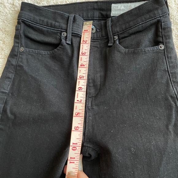 rag & bone Jean Womens High Rise Elephant Bell Flare Leg w/ slit Size 25 Black - Picture 12 of 15